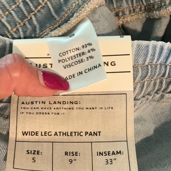 Austin Landing Women’s Two Tone Blue Wide-Leg Tear Athletic Pants NWT 5 - Picture 7 of 10